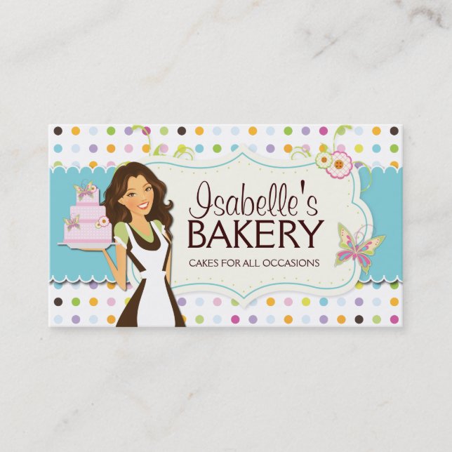 Tarjeta de visita caprichosa de la panadería (Anverso)