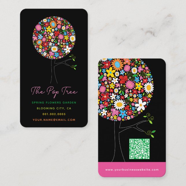 Tarjeta de visita caprichosa del árbol del (Anverso / Reverso)