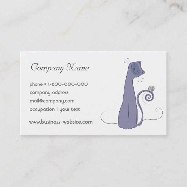 Tarjeta de visita caprichosa del gato (Anverso)
