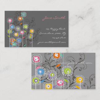 Tarjeta de visita caprichosa linda del jardín de