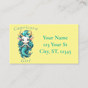 Tarjeta De Visita Capricorn Chica Mermaid Thunder_Cove