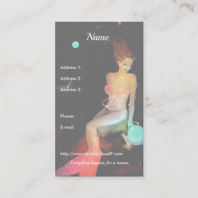 Tarjeta De Visita Capricornio y bola de cristal (Anverso)