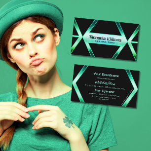 Tarjeta De Visita Captura de ojos con motivos Verde azulados de suci