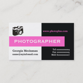 Tarjeta De Visita Captura de ojos de fotógrafo negro, blanco, rosa c