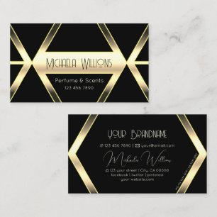 Tarjeta De Visita Captura de ojos Luz Negra Golden Geométrico Estili