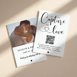 Tarjeta De Visita Captura el Amor Moderno Script QR Foto
