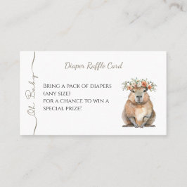 Tarjeta De Visita Capybara Baby Shower • Diaper Raffle Card