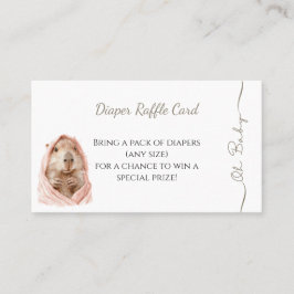 Tarjeta De Visita Capybara Baby Shower • Diaper Raffle Card