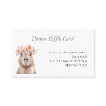 Capybara Baby Shower • Diaper Raffle Card
