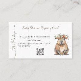 Tarjeta De Visita Capybara Baby Shower • Registry Card