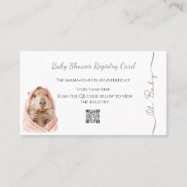 Tarjeta De Visita Capybara Baby Shower • Registry Card