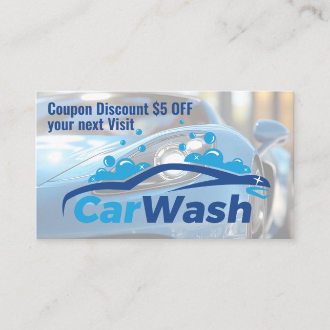 Tarjeta De Visita Car Wash Graphics | Soap Bubbles | Auto Service (Anverso)