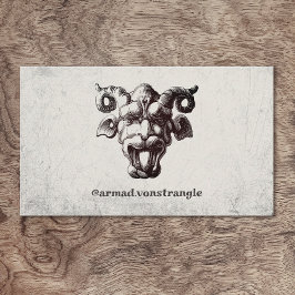 Tarjeta De Visita Cara aterradora con cuernos