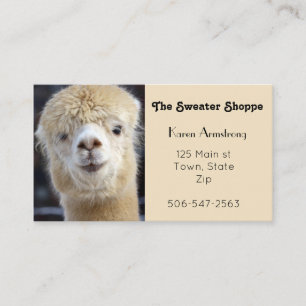 Tarjeta De Visita Cara de alpaca linda