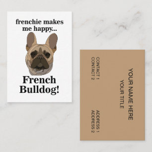 Tarjeta De Visita Cara de Bulldog Francés Frenchie Peluquero Canino