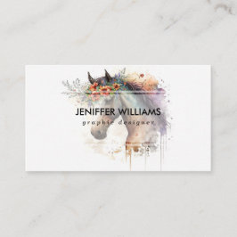 Tarjeta De Visita Cara de caballo con flores