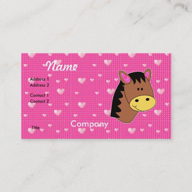 Tarjeta De Visita Cara de caballo suave (Anverso)