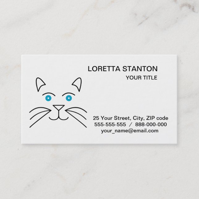 Tarjeta De Visita Cara de gato (Anverso)