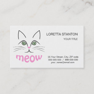 Tarjeta De Visita Cara de gato