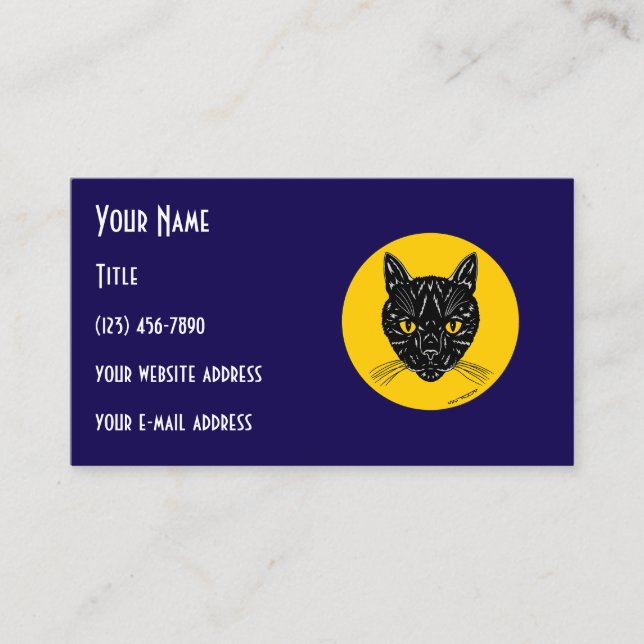 Tarjeta De Visita Cara de Gato Negro (Anverso)