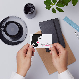 Tarjeta De Visita Cara de la mujer del icono del maquillaje en