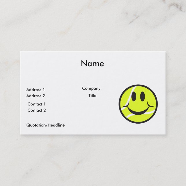 Tarjeta De Visita cara de pelota de tenis (Anverso)