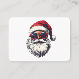 Tarjeta De Visita Cara de Santa Claus Cool Gafas de Sol Retro Navida