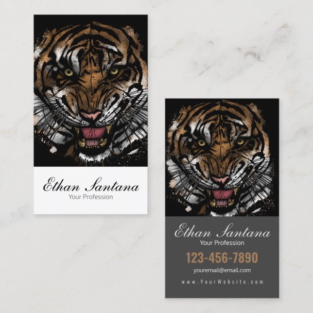 Tarjeta De Visita Cara de tigre (Anverso / Reverso)
