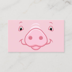 Tarjeta De Visita Cara rosada feliz linda del cerdo