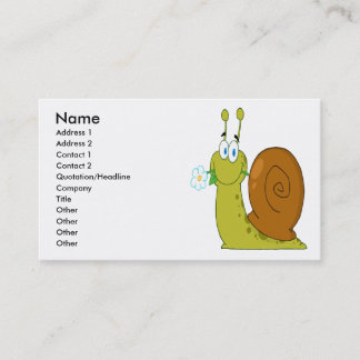 Tarjeta De Visita caracol personalizado feliz con flor