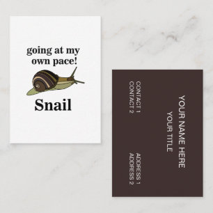 Tarjeta De Visita Caracol que va a mi propio ritmo Caracol divertido