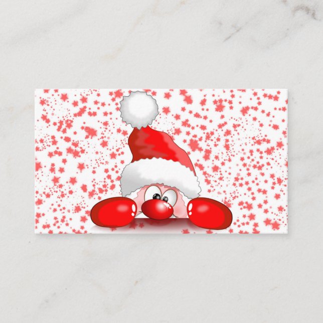 Tarjeta De Visita Carácter de búsqueda de Santa Personalizado Cute © (Anverso)