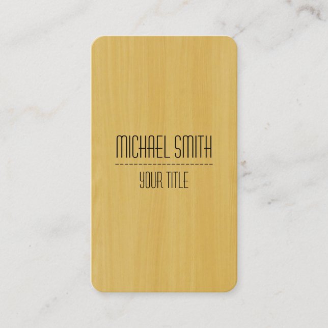 Tarjeta De Visita Carácter profesional del grano de madera n° 10 (Anverso)