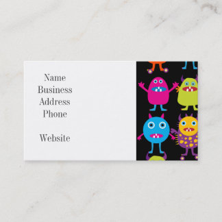 Tarjeta De Visita Caracteres coloridos divertidos de las criaturas