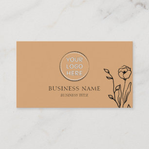 Tarjeta De Visita Caramelo Elegante Flor de Hiedra CUSTOM logo
