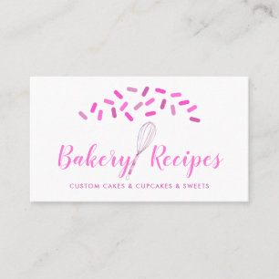 Tarjeta De Visita caramelo rosa de panadería Whisk Signature