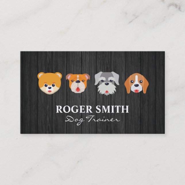 Tarjeta De Visita Caras de Perros Adorables (Anverso)