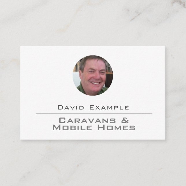 Tarjeta De Visita Caravanas y casas móviles con foto de titular (Anverso)