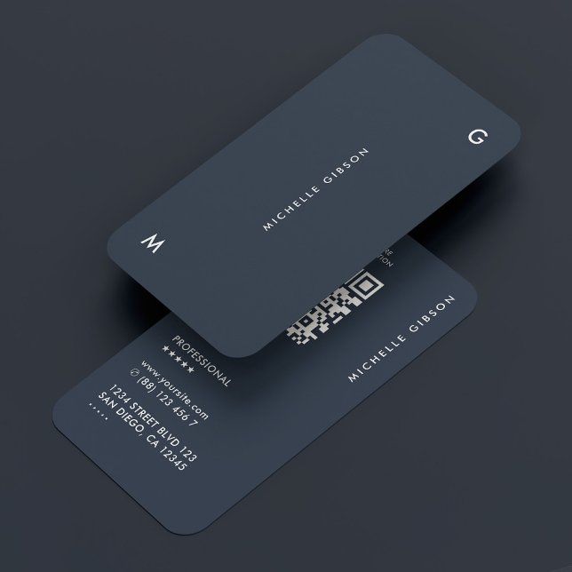 Tarjeta De Visita Carbón azul azul simple profesional moderno (Simple Charcoal Blue Modern Professional Business Card
)