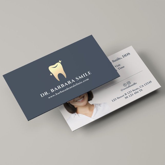 Tarjeta De Visita Carbón estético dental dental dental mínimo (Subido por el creador)