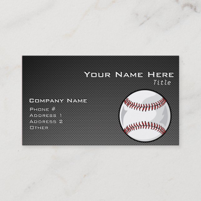 Tarjeta De Visita Carbon Fibra Look Béisbol (Anverso)