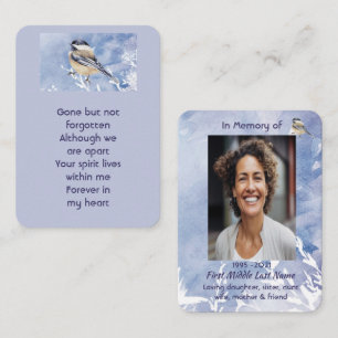 Tarjeta De Visita Carbonero Memorial Pájaro Invierno Nieve Árbol