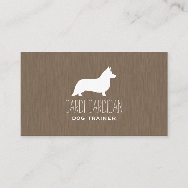 Tarjeta De Visita Cardigan Welsh Corgi Silhouette (Anverso)