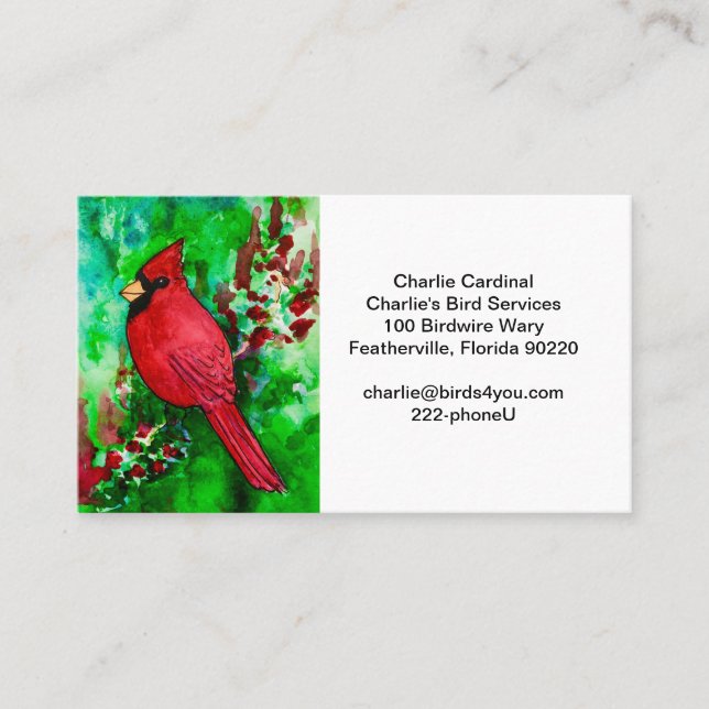 Tarjeta De Visita Cardinal Bird Business Card Observador de aves (Anverso)