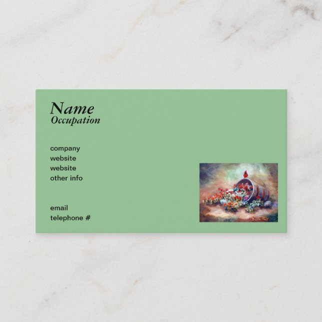 Tarjeta de visita cardinal que desborda (Anverso)