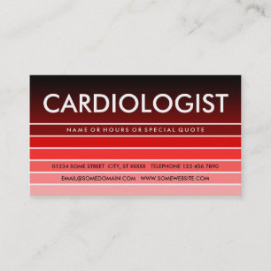 Tarjeta De Visita CARDIOLOGISTA de la muestra roja