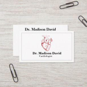 Tarjeta De Visita Cardiólogo blanco moderno