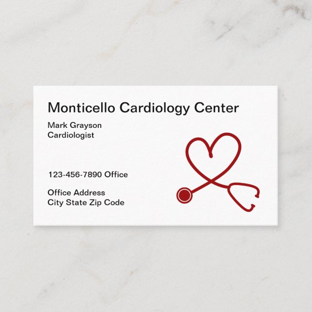 Tarjeta De Visita Cardiólogo Centro de Cardiología (Anverso)