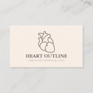 Tarjeta De Visita Cardiólogo Doctor Corazón Rubor Beige Marfil