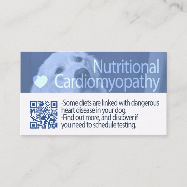 Tarjeta De Visita Cardiomiopatía nutricional canina Actualización de (Anverso)